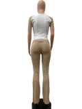 Matching Two-Piece Set Sports Dance Fitness Yoga Short-Sleeved Tee and Pants