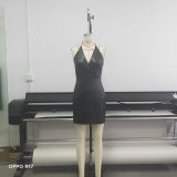 Black PU Leather Deep-v Bodycon Dress