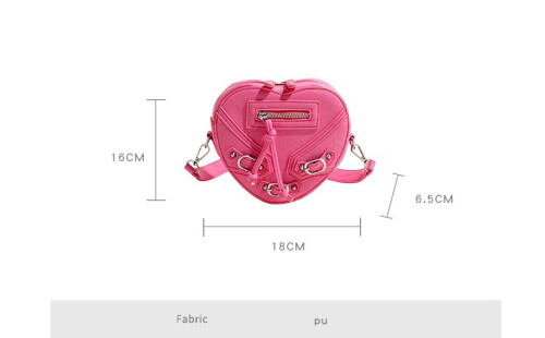 Fashion PU Heart Shaped Bag Trendy Versatile Shoulder Bag