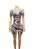 Sexy Printed Off Shoulder Tight Rompers