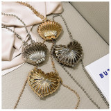 Mini Metal Heart Shell Shape Crossbody Bag Handbag