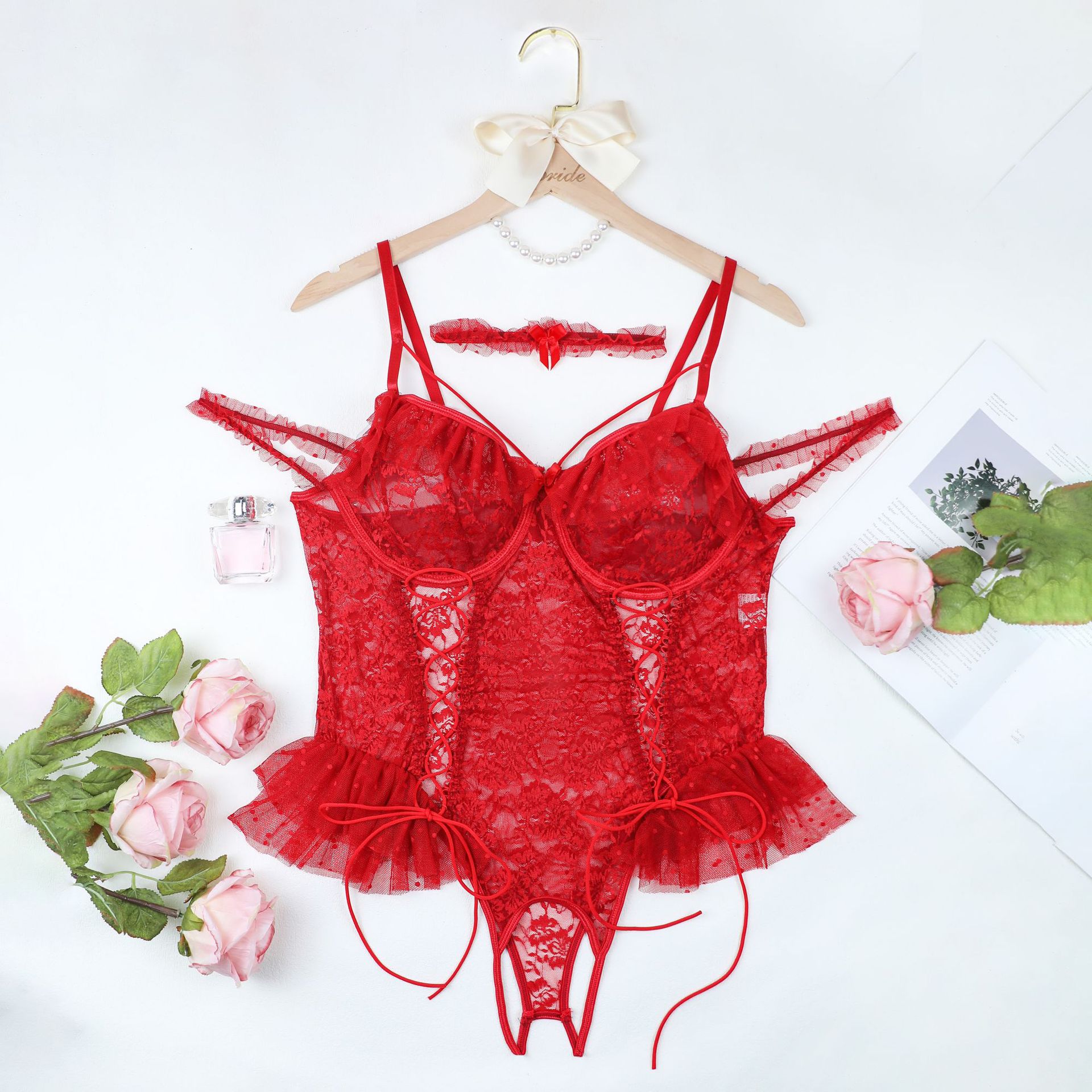 red garter belt victoria's secret 50378 Garter Belt main image 0