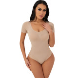Butt Lift Short Sleeve Bodysuit Slim Waist Tight Fitting Seamless Long Sleeve Body-shaping Rompers