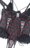 Plus Size Lingerie Lace-up See-Through Mesh Ruffles Lace Bodysuit Teddy Lingerie