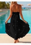 Sexy Straps V-Neck Rhinestones Holidays Fashion Chic Slit Long Dress