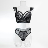Lace Hollow Lingerie Sexy Two-Piece Bra Pantie Underwear Set for Women