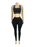 Fall Winter Tank Top + Zipper Jacket + Pants Three-Piece Set