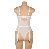 Sexy Mesh Lingerie Metal Chain Strappy Garter Teddy Lingerie