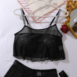 Black See-through Mesh Lingerie Set