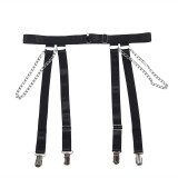 Sexy Mesh Lingerie Metal Chain Strappy Garter Teddy Lingerie