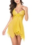 Sexy Lingerie  Sleepwear Lace Mesh V-Neck Cami See Through Nightdress