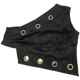 Sexy Eyelet Slash Shoulder Crop Top and Skirt Two Piece Set