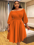 Plus Size Two Piece Set Off Shoulder Crop Top and Skirt