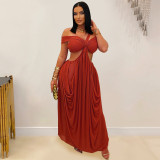 Sexy Mesh Off Shoulder Cut Out Fashion Maxi Dress