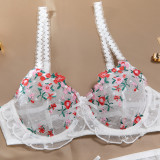 Women Sexy Lingerie Set Lace Embroidered Four-Piece Set