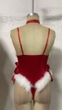 Christmas Uniform Sexy Lingerie Caimsole Plush Bodysuit