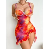 Temptation Strap Nightdress Tie-Dye Sexy Lingerie