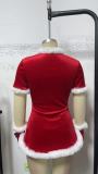 Christmas Costumes Women Red Lace Bodysuit Sexy Lingerie