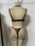 Women Leopard Print Sexy Bra Pantie Lingerie Set