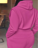 Fashionable Short Hoodies and Wide Leg Pants Two Piece Set
