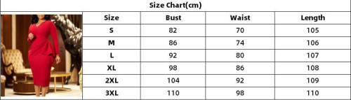 Office Lady Solid Long Sleeve V-Neck Peplum Bodycon African Dress