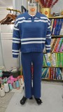 Casual Contrast Striped Knitted Top and Pants Two Piece Set