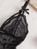 Sexy Lingerie See-Through Lace Camisole Nightdress and Panty Two-Piece Set