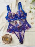 Sexy Embroidered See-Through Lace Bodysuit Teddy Lingerie