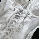 Sexy Lingerie White Lace Two-Piece Bustier Corset