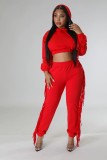 Fashion Tassel Crop Top Two Piece Pants Set