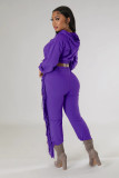 Fashion Tassel Crop Top Two Piece Pants Set