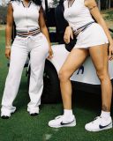 Fashion Sports Casual Turn Down Collar Two Piece Set