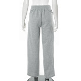 Fashion Sleeveless Crop Top Casual Wide Leg Pants Two Piece Set