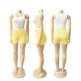 Women Two Piece Set Sports Casual Tank Crop Top and Drawstring Shorts Set