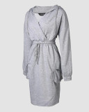 Fashion Hooded Drawstring Casual Dress