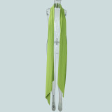 Elegant Solid Twisted Strapless Maxi Dress with Scarf