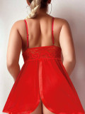 Erotic Lingerie Red Night Dress with Panty