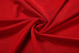 Red Hollow-Out Irregular Slit Party Maxi Dress