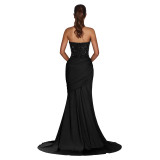 Sexy Halter Plunge Neck Backless Sequin Maxi Evening Dress