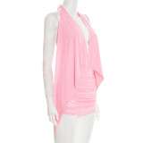 Sexy Mesh Halter Neck Backless Mini Dress Clubwear