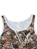 Printed Tank Top & High Waist Drawstring Shorts Casual Two Pieces