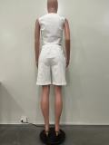 Fashion Two Piece Outfit Matching Vest Shorts Set