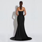 Sexy Halter Plunge Neck Backless Sequin Maxi Evening Dress