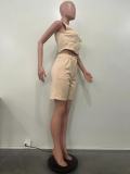Fashion Two Piece Outfit Matching Vest Shorts Set