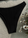 Solid Bikini Set with Cover-Up Three-Piece Swimwear