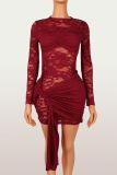Chic See-Through Lace Patchwork Bodycon Mini Dress