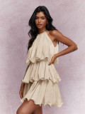 Summer Sleeveless Tulle Ruffle Elegant Layered Dress