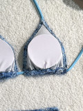 Sexy Beach Holiday Three Piece Swimwear Bikini Set with Skirt