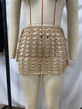 Sexy Crocheting Knit Hollow Out Cover-up Beach Skirt