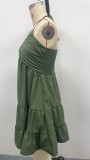 Vacation Sundress Sexy Solid Strap Casual Dress